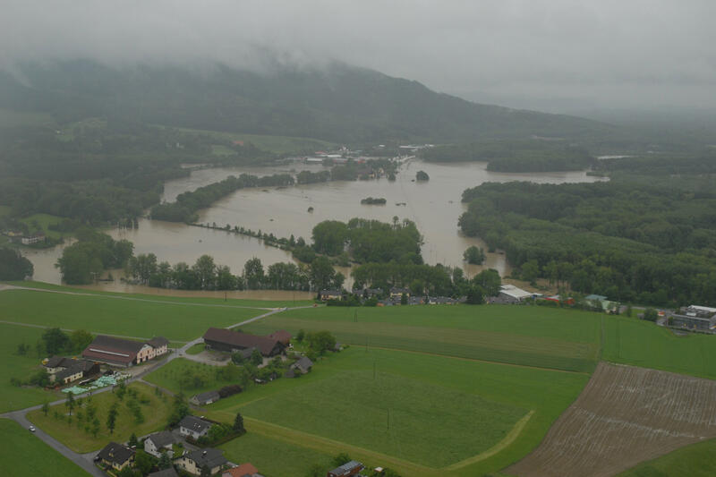 Hochwassersituation: Überflutetes Gebiet in Weitwörth